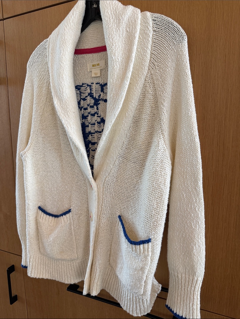 Anthropologie Maeve Lobster Cardigan Sweater Cream Color size Small - Picture 7 of 16